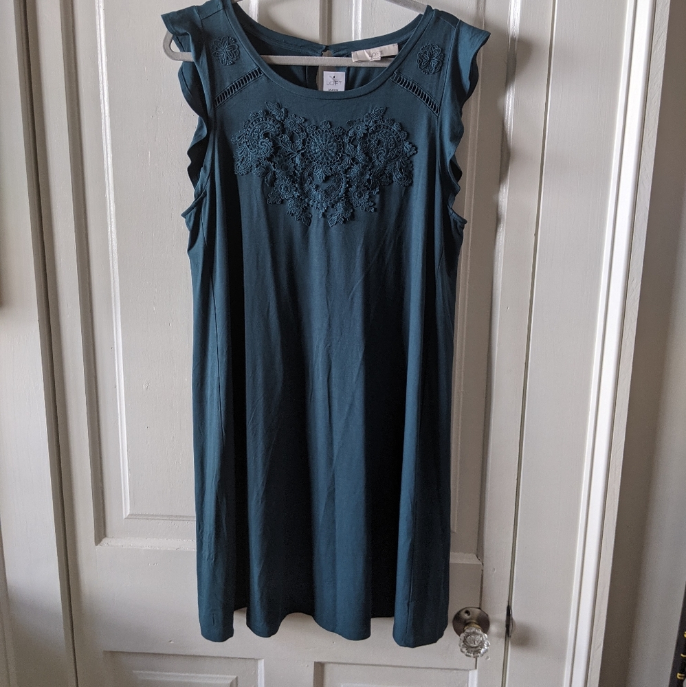NWOT LOFT Teal Sleeveless Dress, XL